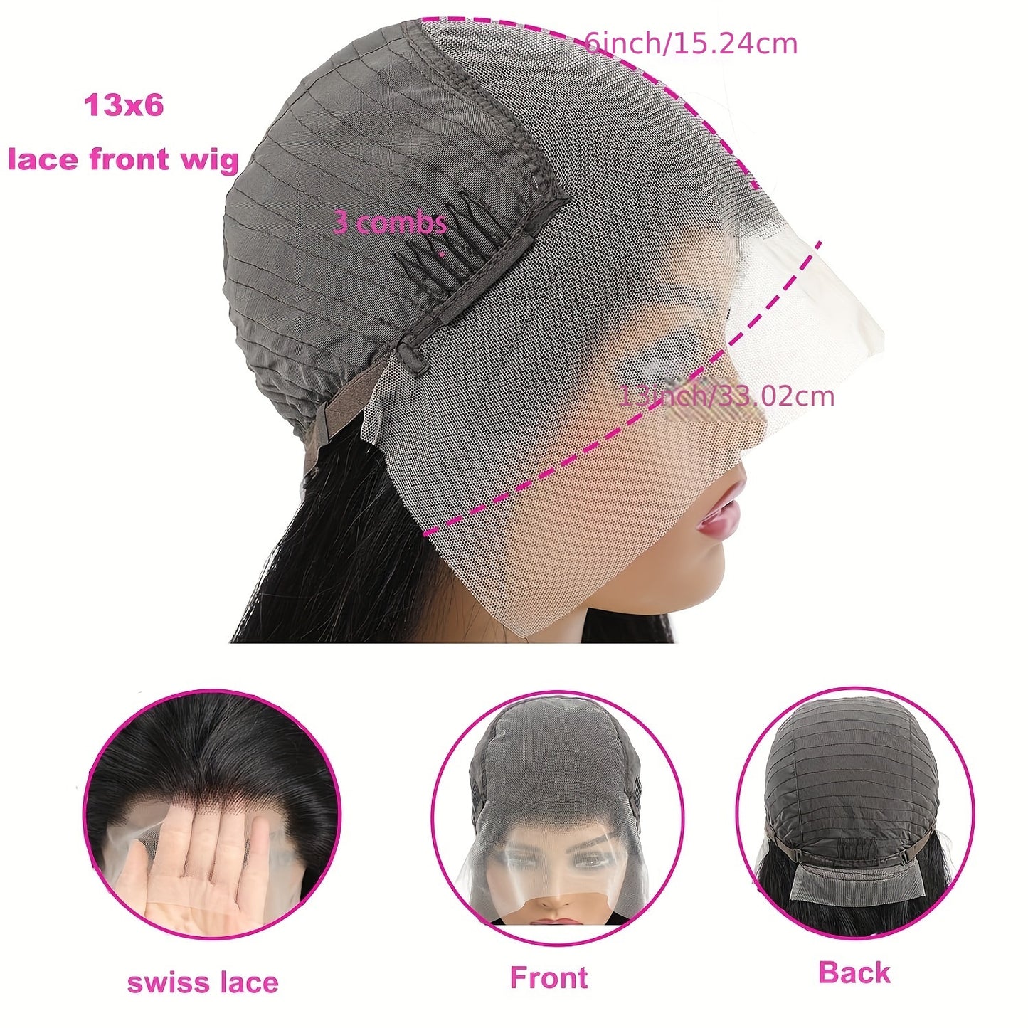 Super Thick Glueless Transparent Lace Front Hair Wigs