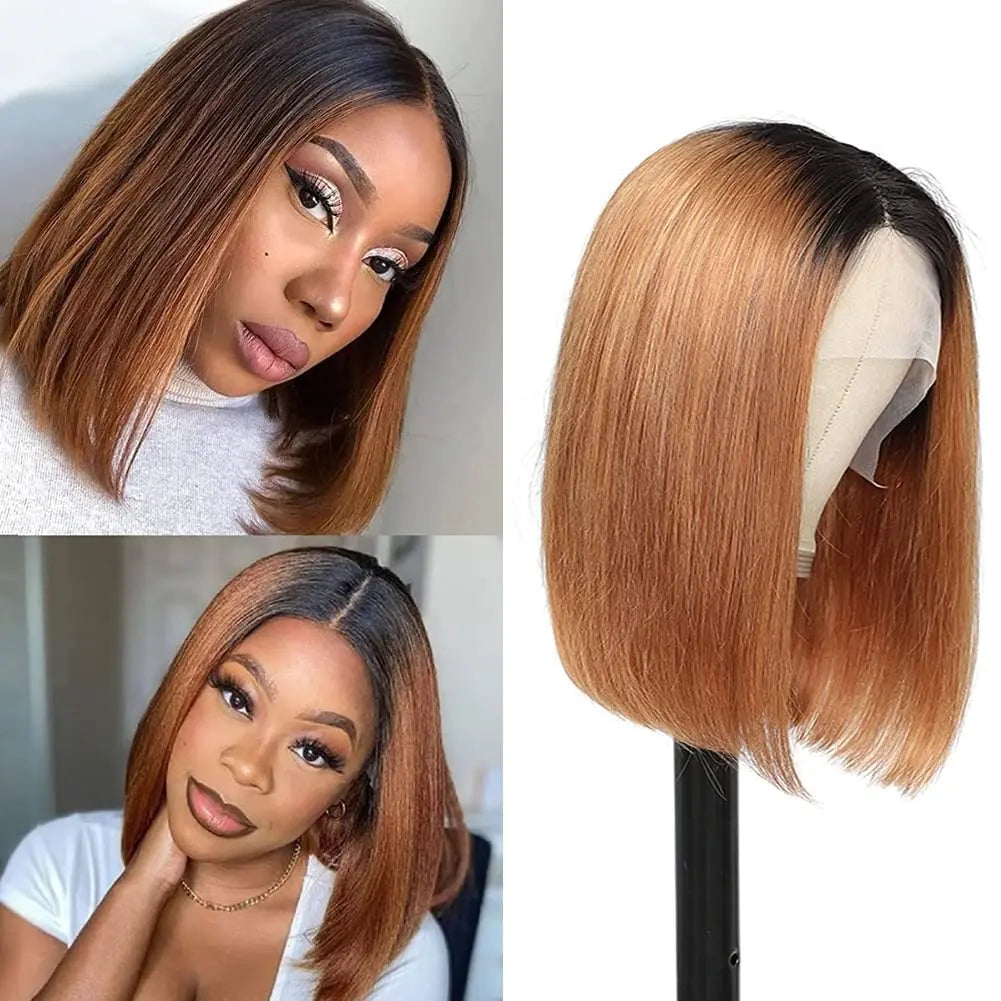 Glueless wigs T Part Lace Front Wig 13*4 Lace Front Human Hair Wigs For Women Closure Wigs 180 Density Short Straight Bob Wigs