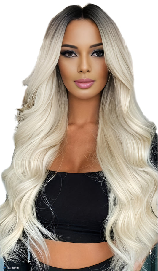 Glueless Blonde Ombre Body Wave Lace Front Wigs (Pre-Plucked)